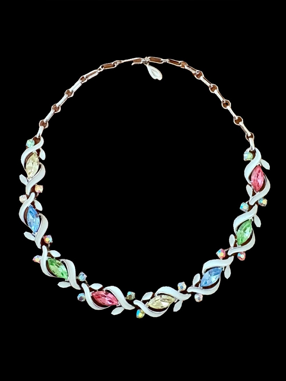 Vintage Pastel Lisner Fruit Salad Choker Necklace MCM 50's